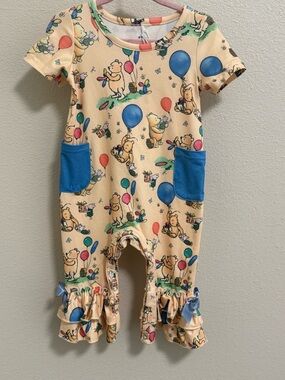 NWT Pete + Lucy Winnie the Pooh Birthday Surprise Ruffled Romper